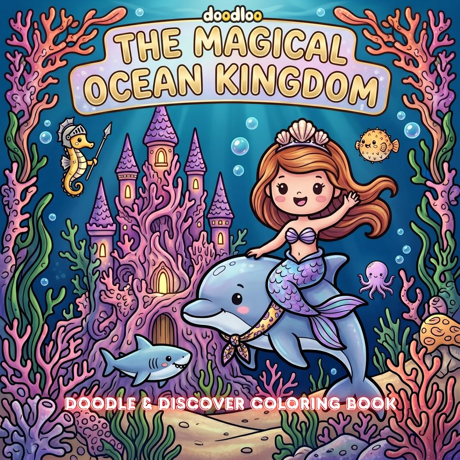 The Magical Ocean Kingdom coloring book cover
